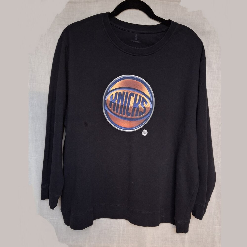 NY Knicks Fanatics Vintage Black Midnight Mascot Pullover Sweatshirt Sz 5XL - Picture 4 of 5